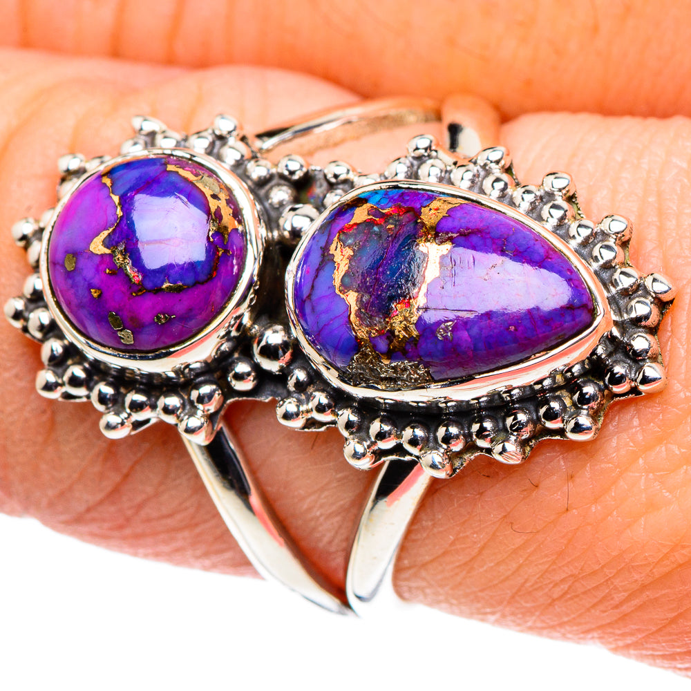 Purple Copper Composite Turquoise Rings handcrafted by Anasilvercos - RING93774
