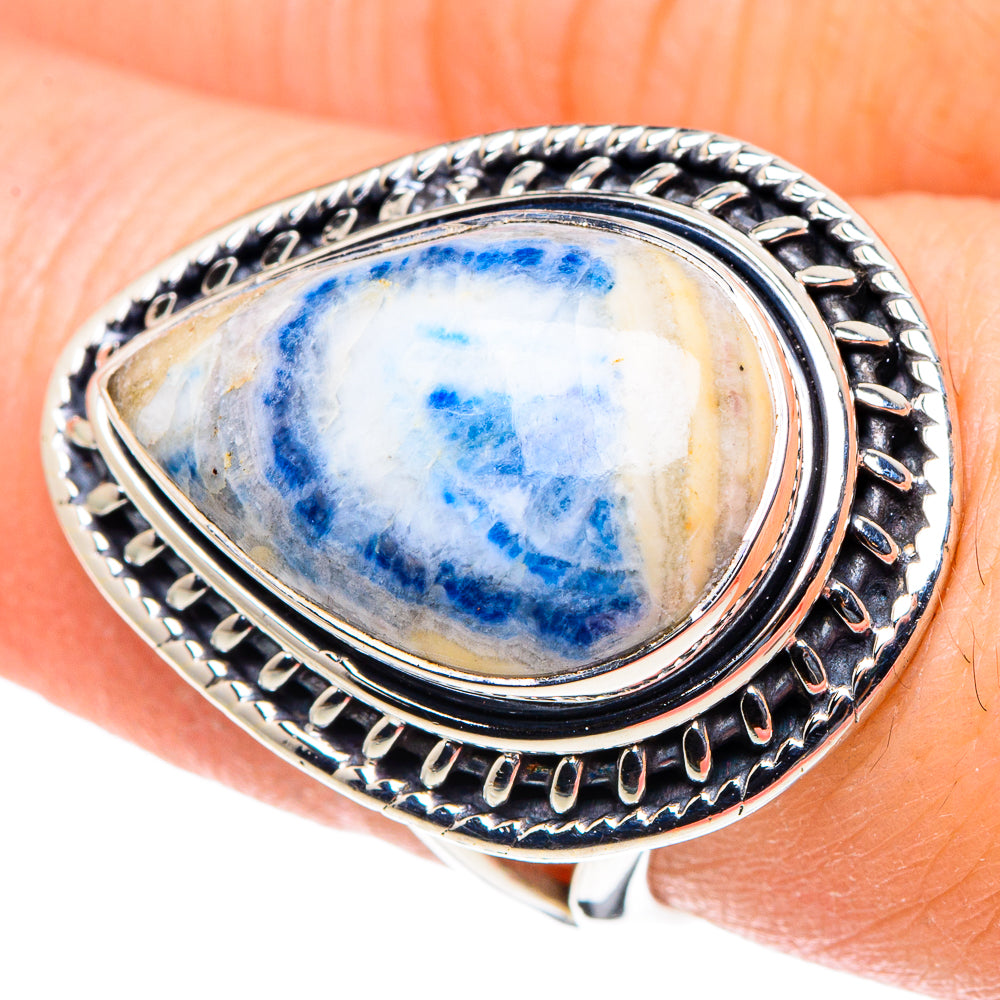 Blue Scheelite Rings handcrafted by Anasilvercos - RING93781
