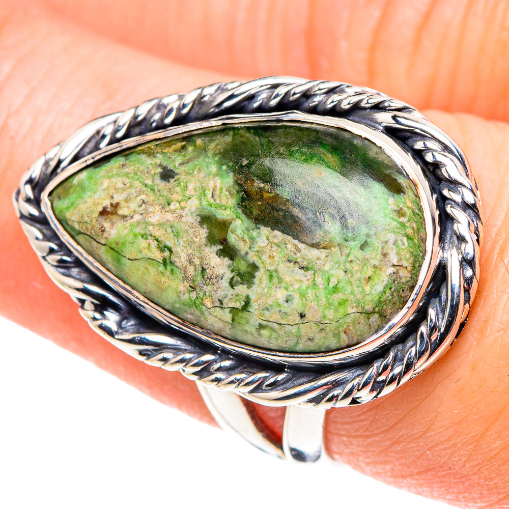 Australian Green Opal Rings handcrafted by Anasilvercos - RING93792