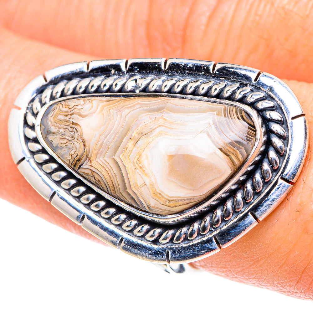 Laguna Lace Agate Rings handcrafted by Anasilvercos - RING93901