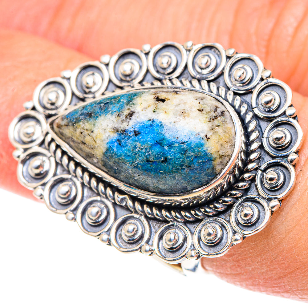 K2 Blue Azurite Rings handcrafted by Anasilvercos - RING93909