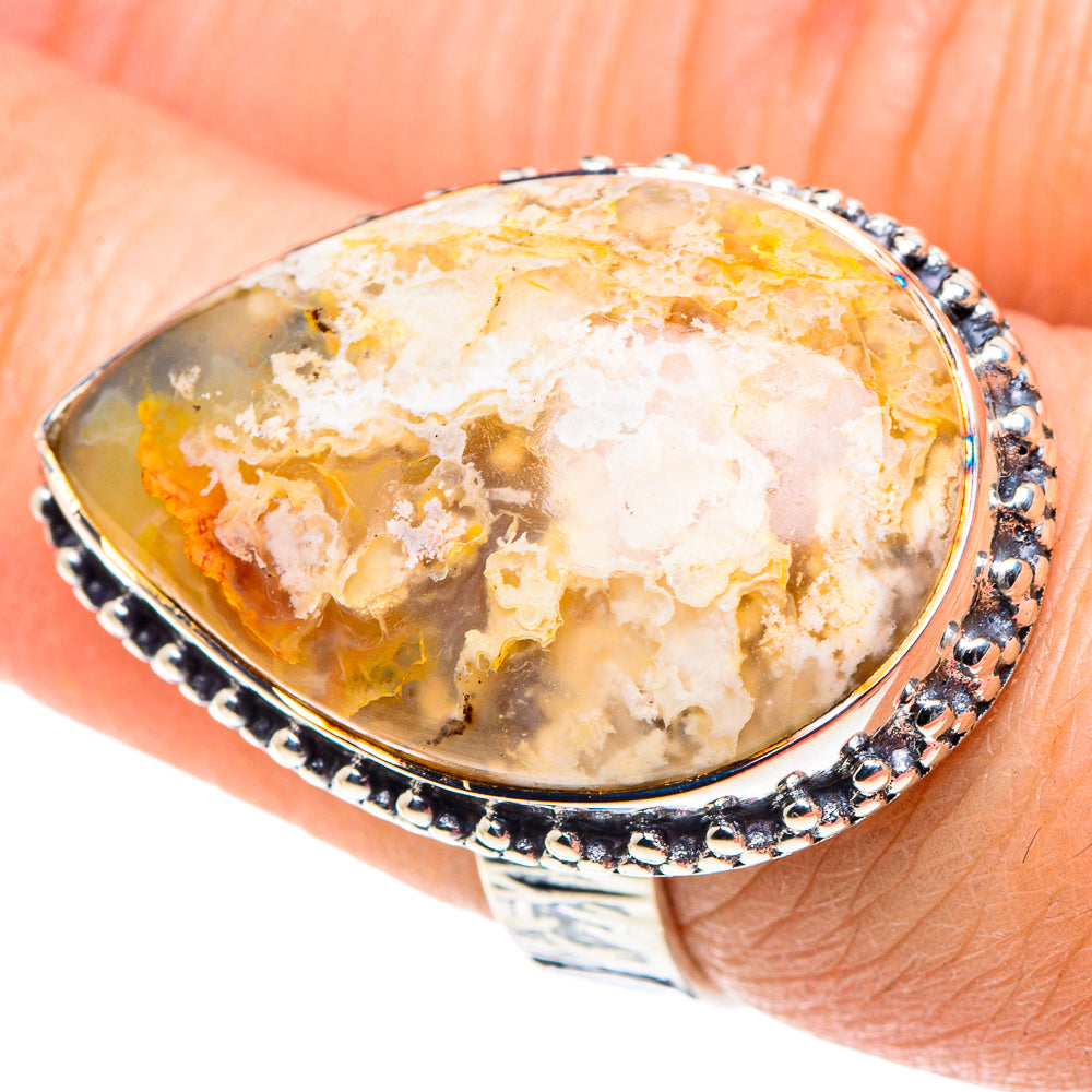 Plume Agate Rings handcrafted by Anasilvercos - RING93924