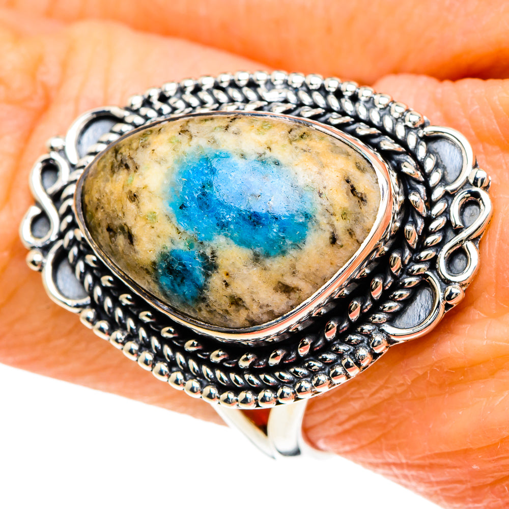 K2 Blue Azurite Rings handcrafted by Anasilvercos - RING93933