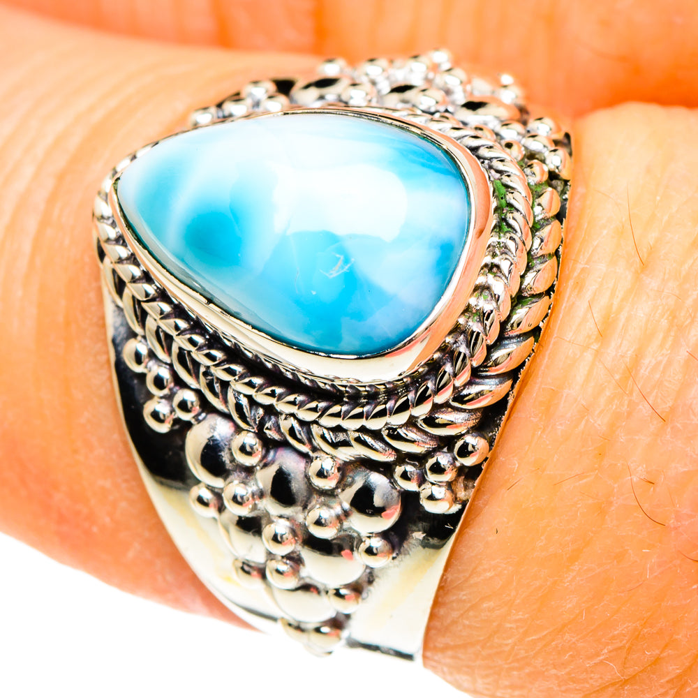 Larimar Rings handcrafted by Anasilvercos - RING93934