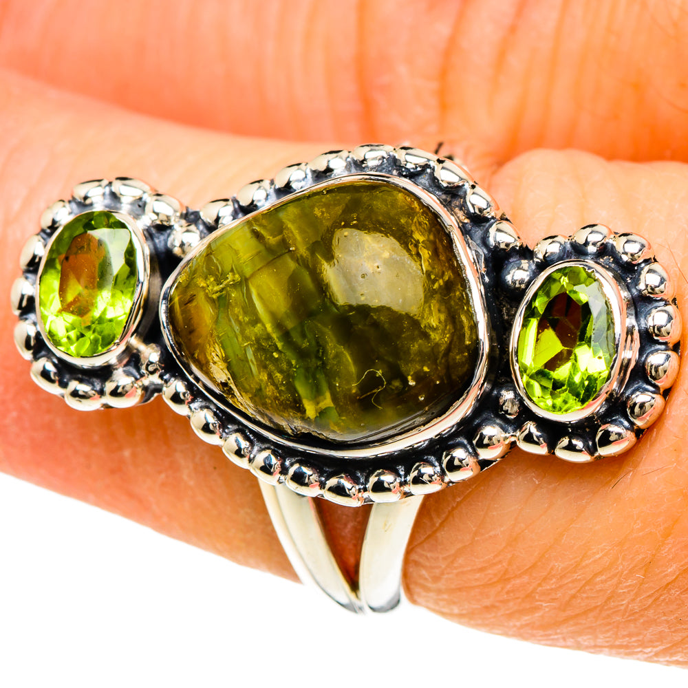 African Green Opal Rings handcrafted by Anasilvercos - RING93937