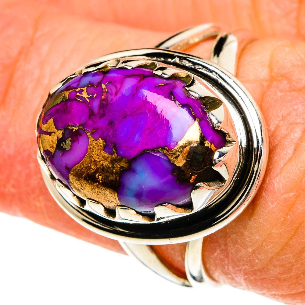 Purple Copper Composite Turquoise Rings handcrafted by Anasilvercos - RING93947
