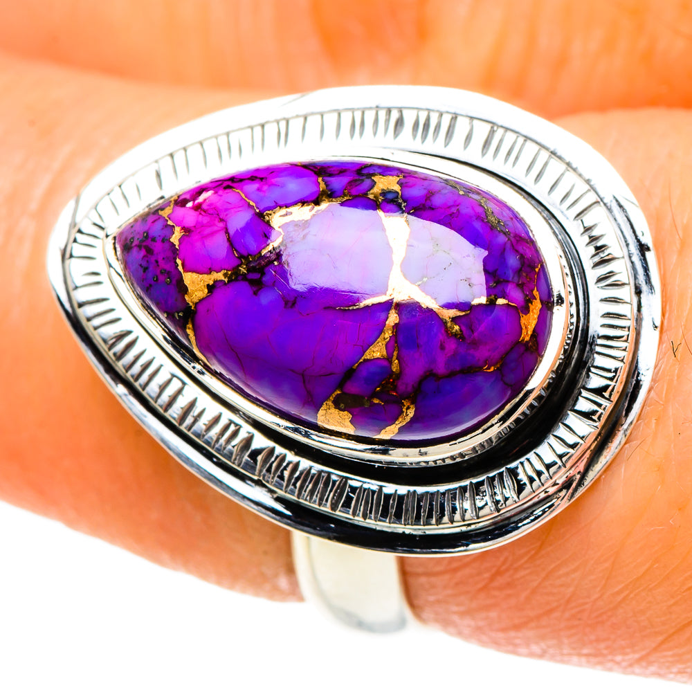 Purple Copper Composite Turquoise Rings handcrafted by Anasilvercos - RING93974