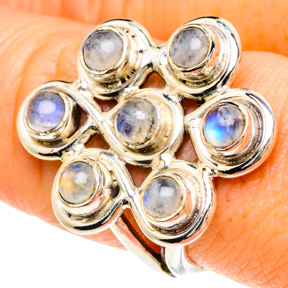 Rainbow Moonstone Rings handcrafted by Anasilvercos - RING94000