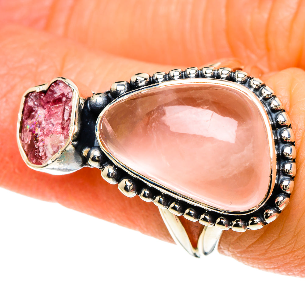 Rose Quartz Rings handcrafted by Anasilvercos - RING94015