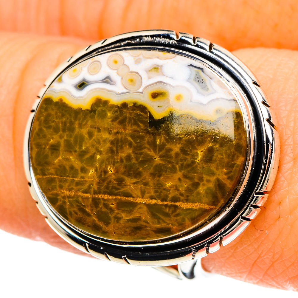 Ocean Jasper Rings handcrafted by Anasilvercos - RING94025