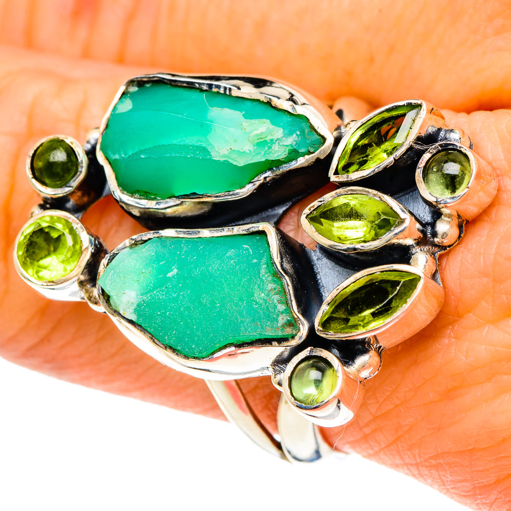 Chrysoprase Rings handcrafted by Anasilvercos - RING94026
