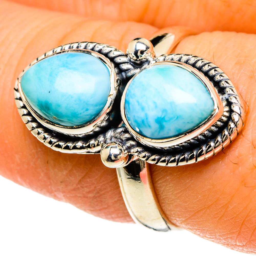 Larimar Rings handcrafted by Anasilvercos - RING94038