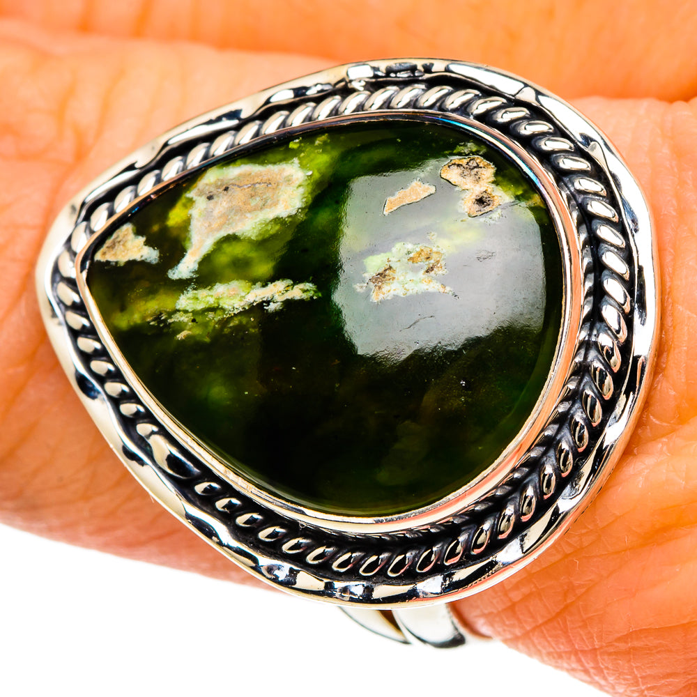 Australian Green Opal Rings handcrafted by Anasilvercos - RING94045