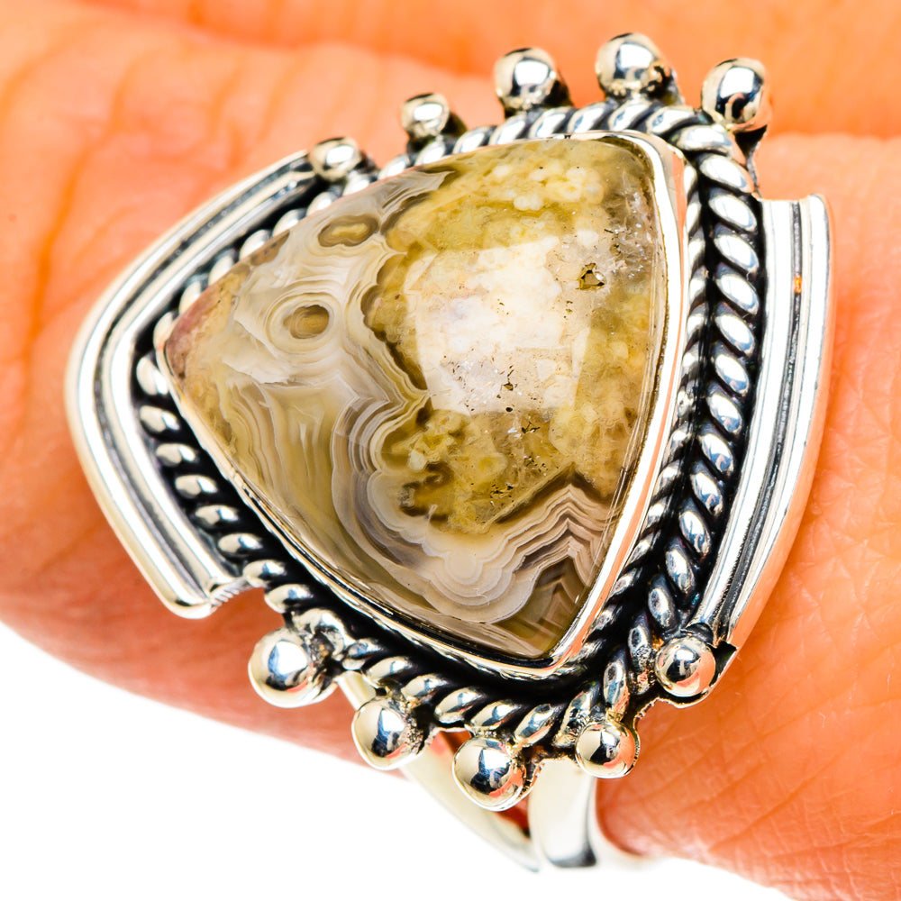Laguna Lace Agate Rings handcrafted by Anasilvercos - RING94054