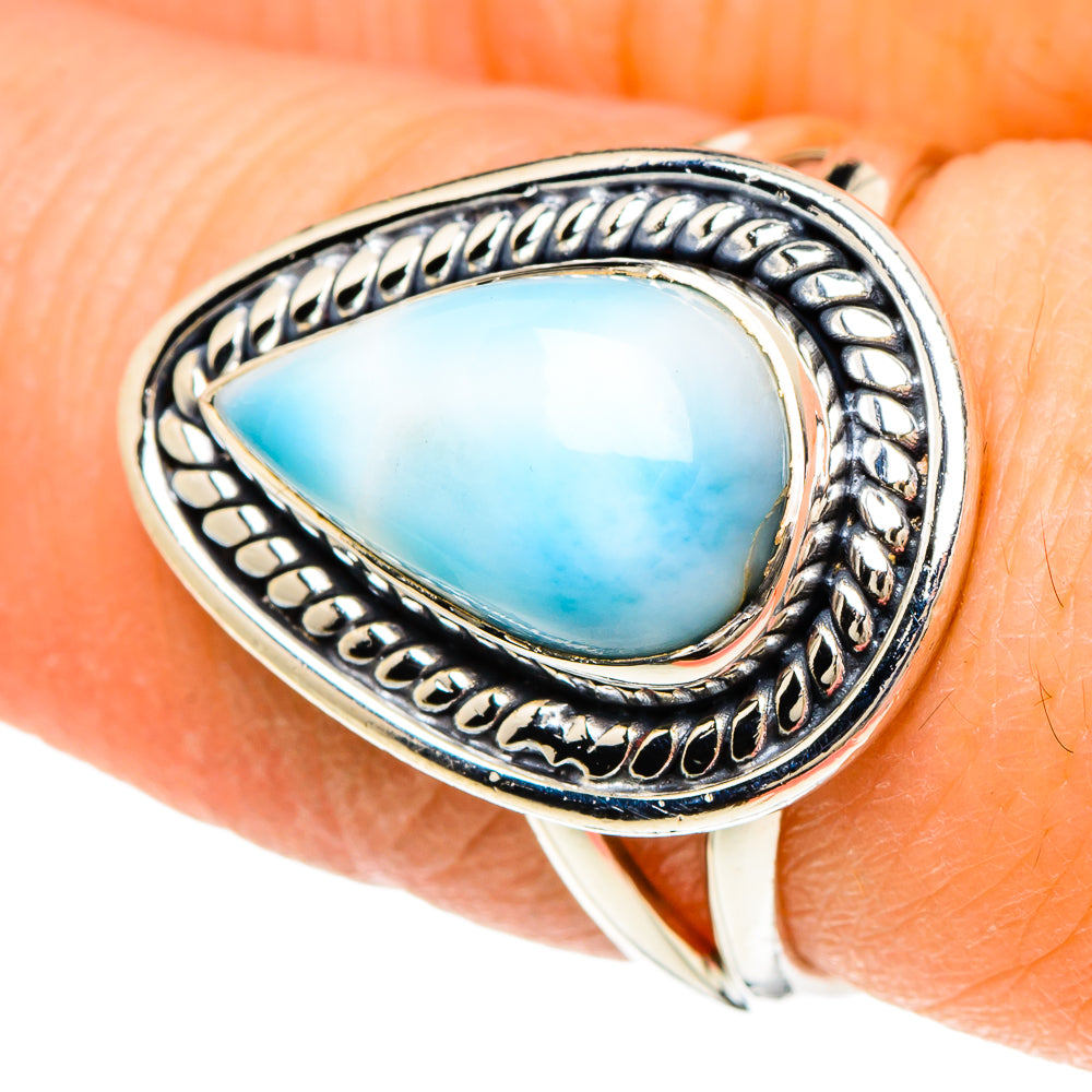 Larimar Rings handcrafted by Anasilvercos - RING94079