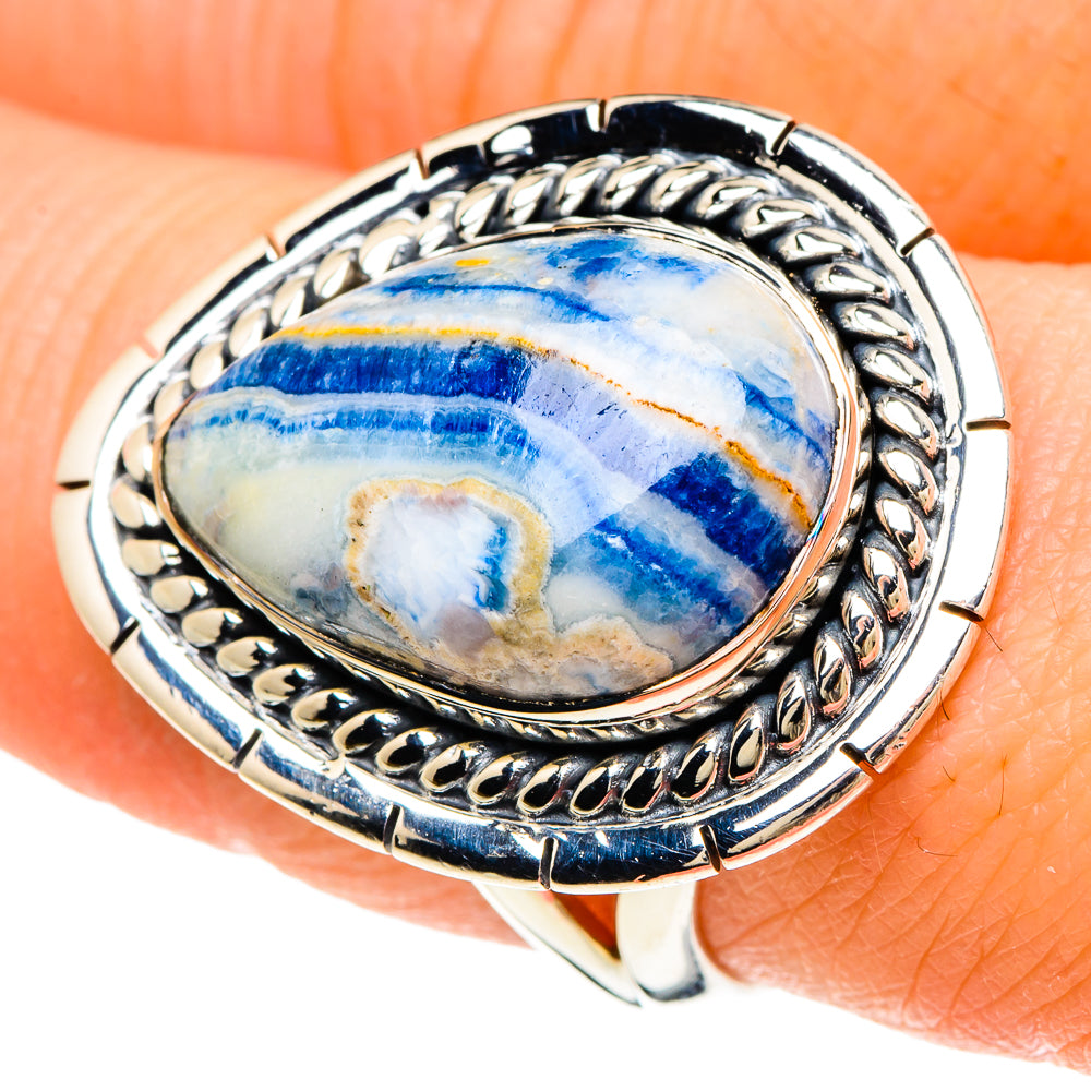 Blue Scheelite Rings handcrafted by Anasilvercos - RING94112