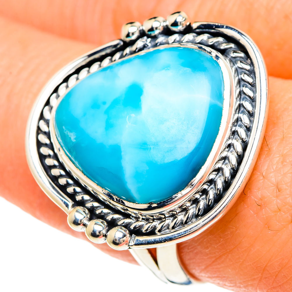 Larimar Rings handcrafted by Anasilvercos - RING94116