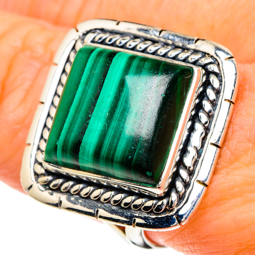 Malachite Rings handcrafted by Anasilvercos - RING94118