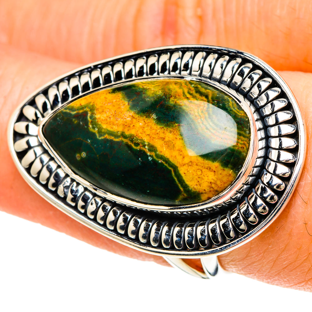 Ocean Jasper Rings handcrafted by Anasilvercos - RING94121