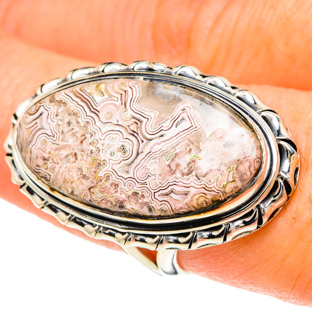 Laguna Lace Agate Rings handcrafted by Anasilvercos - RING94126
