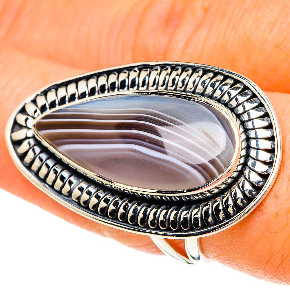 Botswana Agate Rings handcrafted by Anasilvercos - RING94127