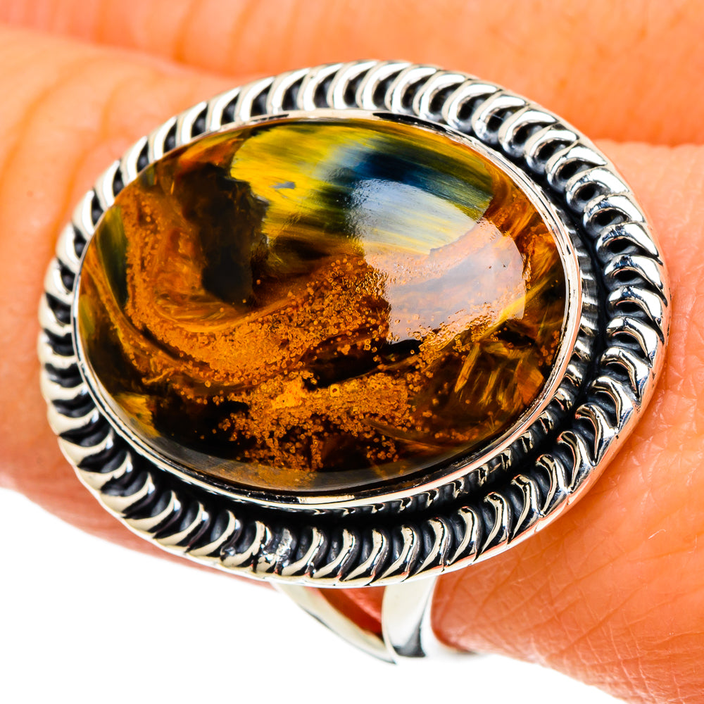 Golden Pietersite Rings handcrafted by Anasilvercos - RING94130