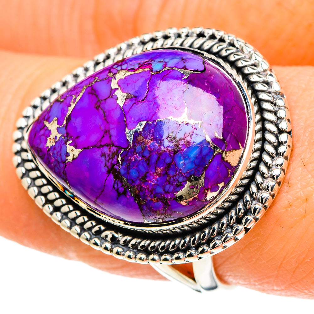 Purple Copper Composite Turquoise Rings handcrafted by Anasilvercos - RING94138