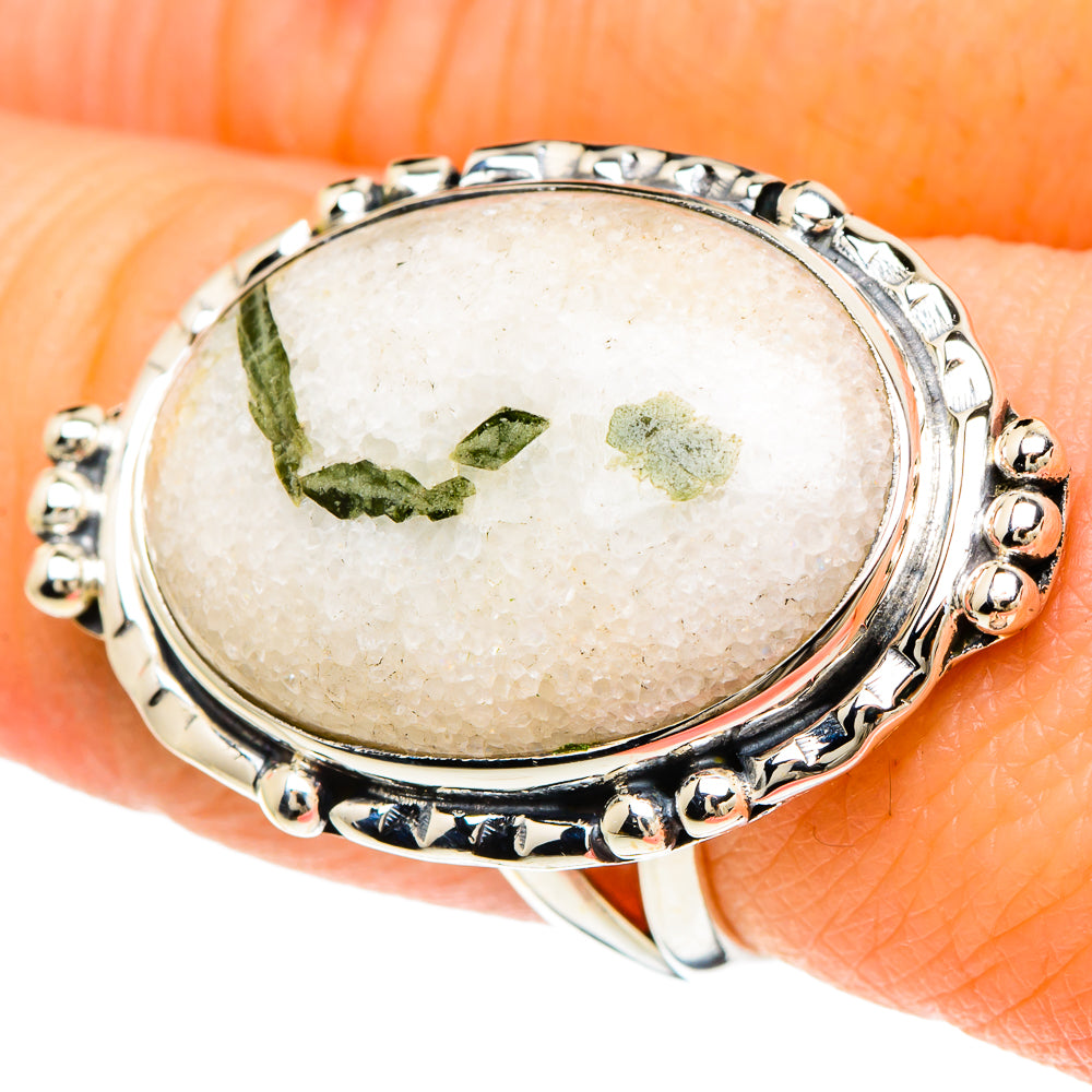Green Tourmaline In Quartz Rings handcrafted by Anasilvercos - RING94147