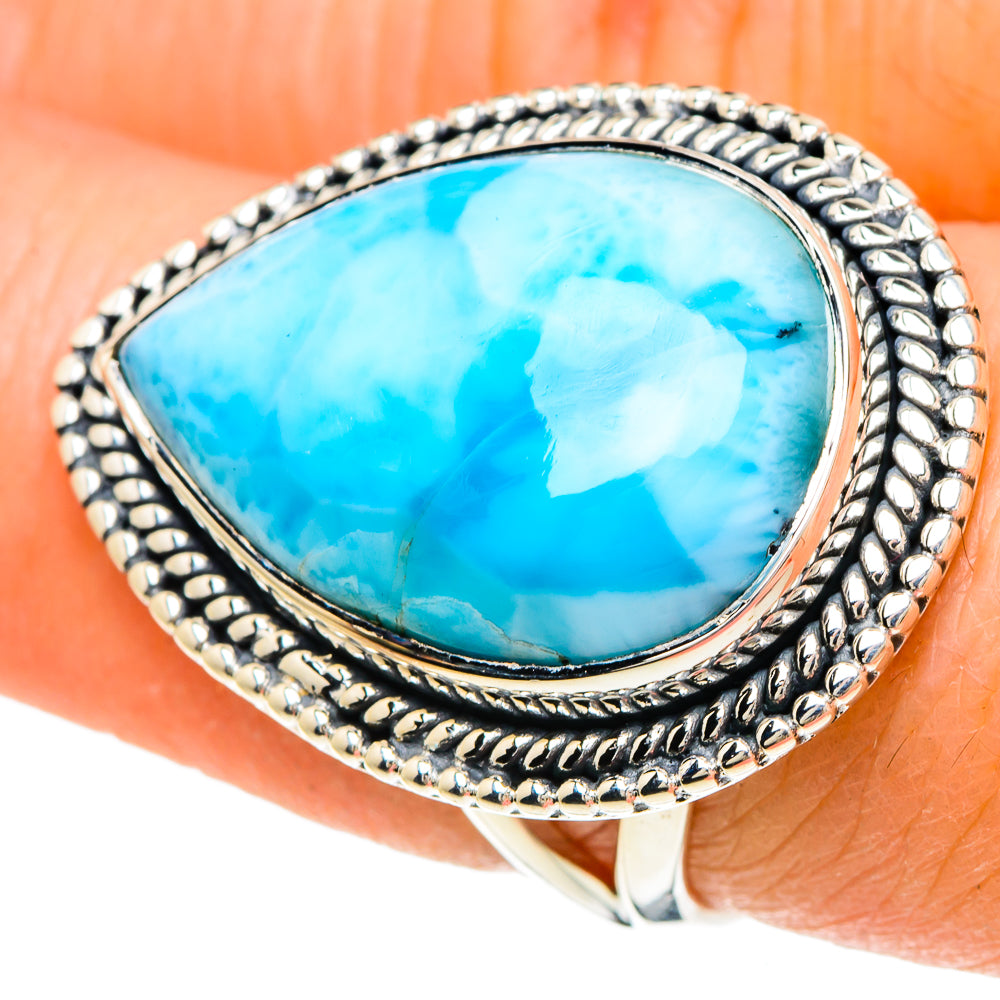 Larimar Rings handcrafted by Anasilvercos - RING94163