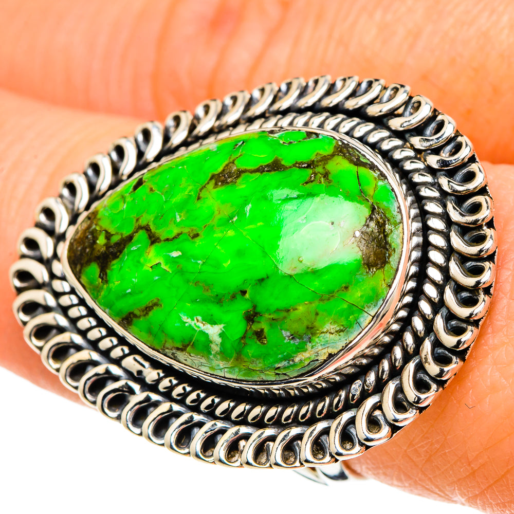 Gaspeite Rings handcrafted by Anasilvercos - RING94166