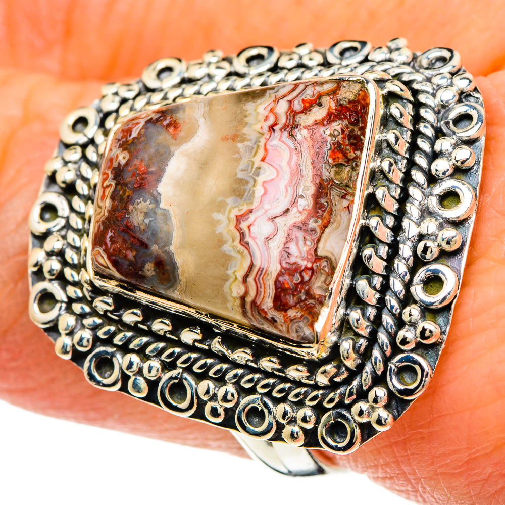 Crazy Lace Agate Rings handcrafted by Anasilvercos - RING94173