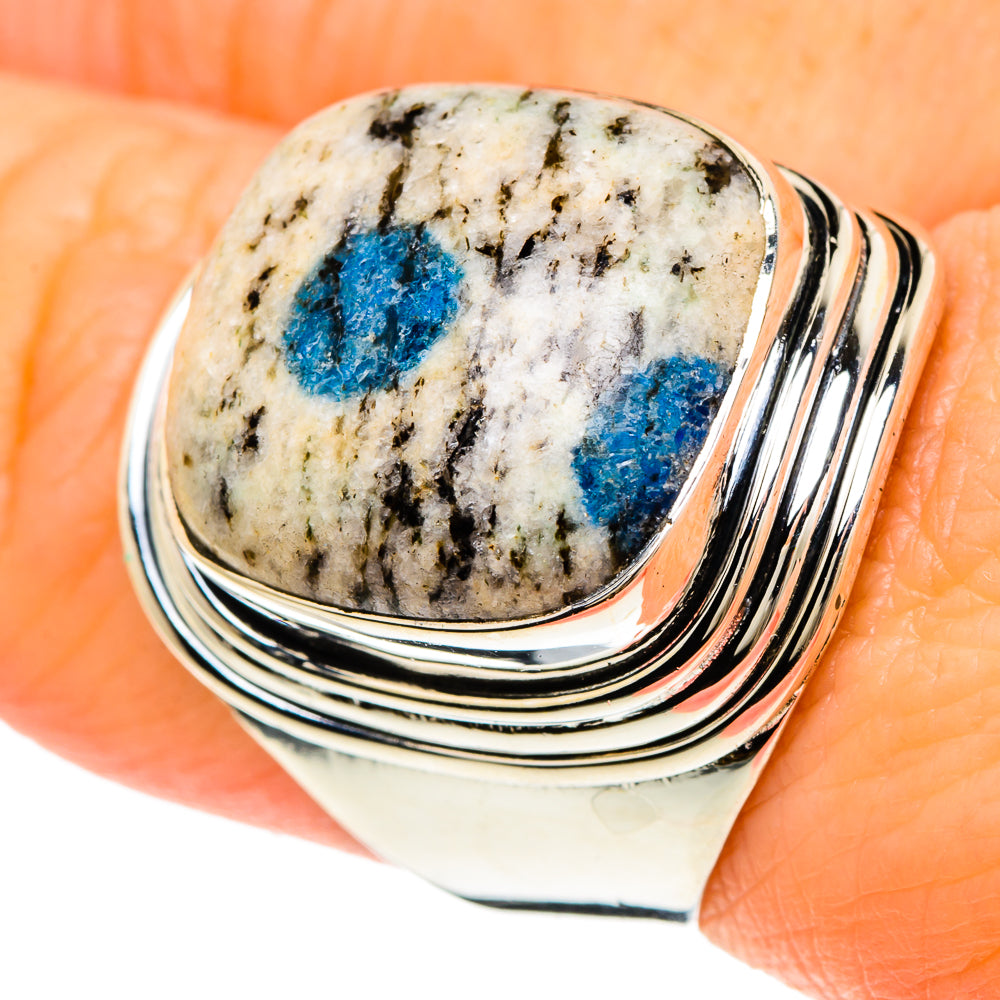 K2 Blue Azurite Rings handcrafted by Anasilvercos - RING94198