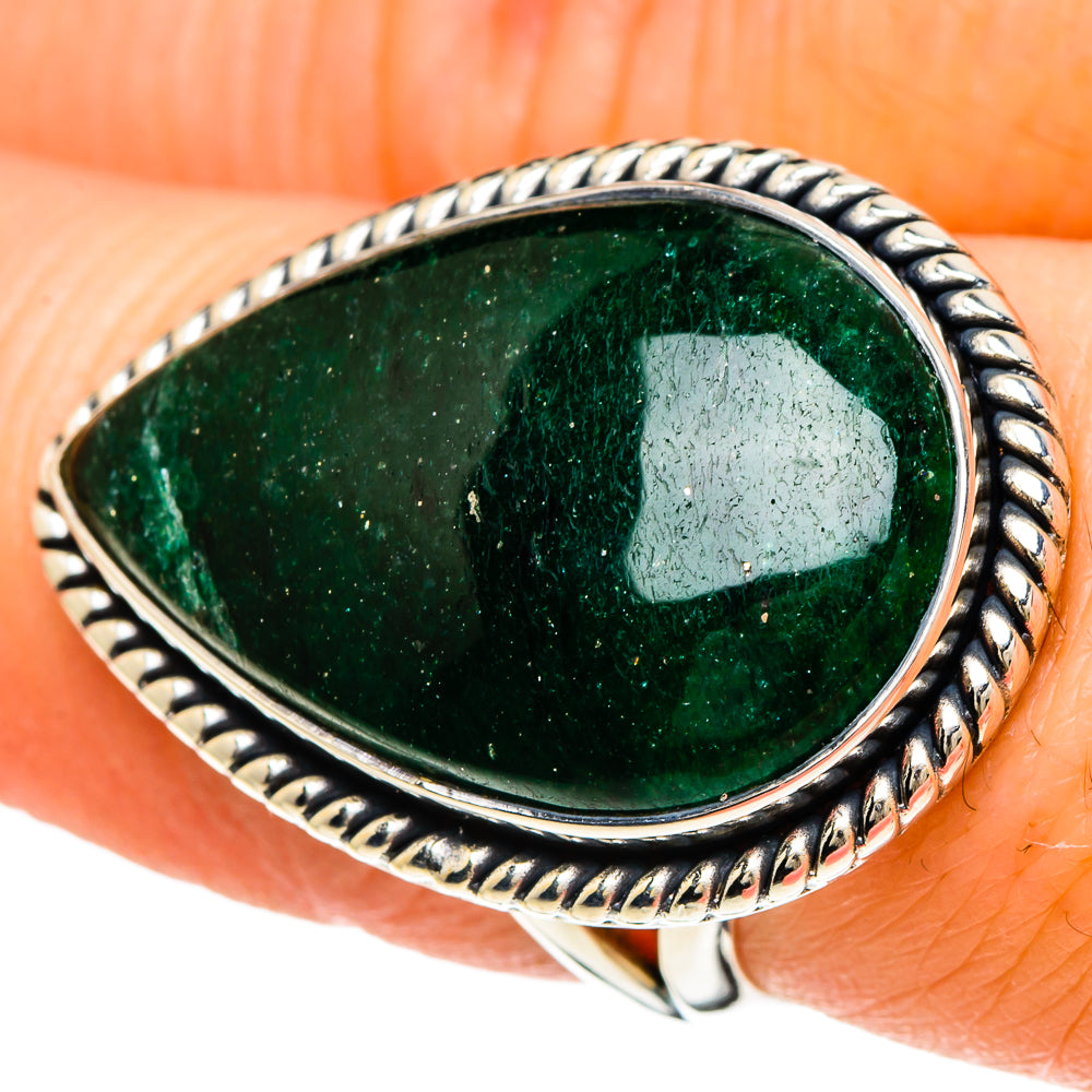 Green Aventurine Rings handcrafted by Anasilvercos - RING94202