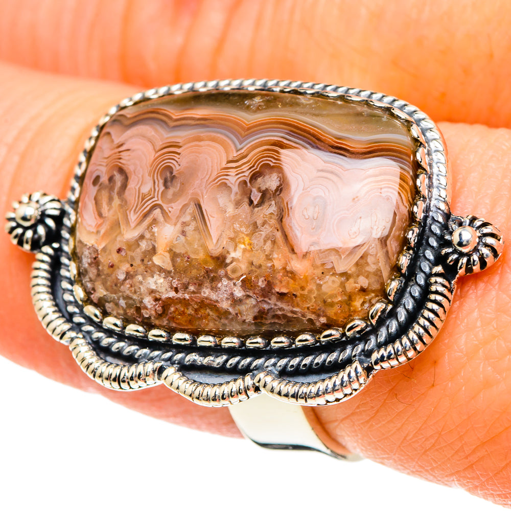 Laguna Lace Agate Rings handcrafted by Anasilvercos - RING94209