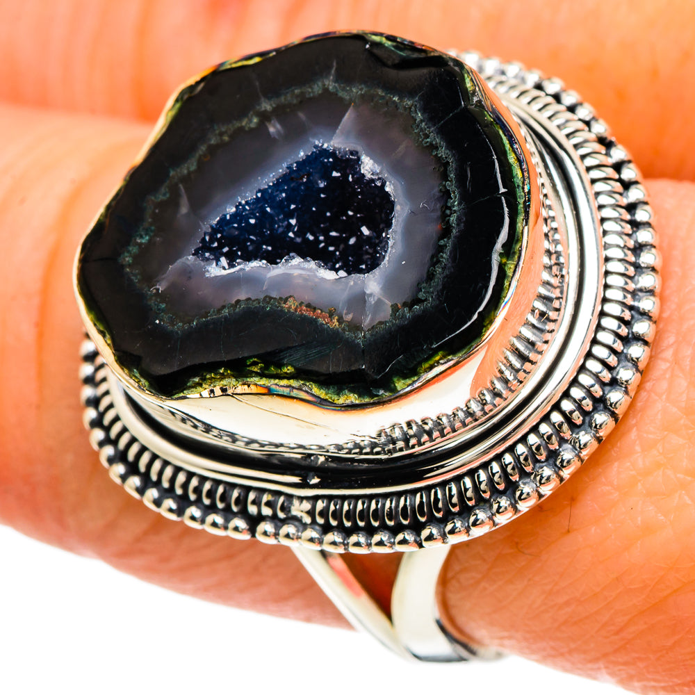 Coconut Druzy Geode Rings handcrafted by Anasilvercos - RING94224