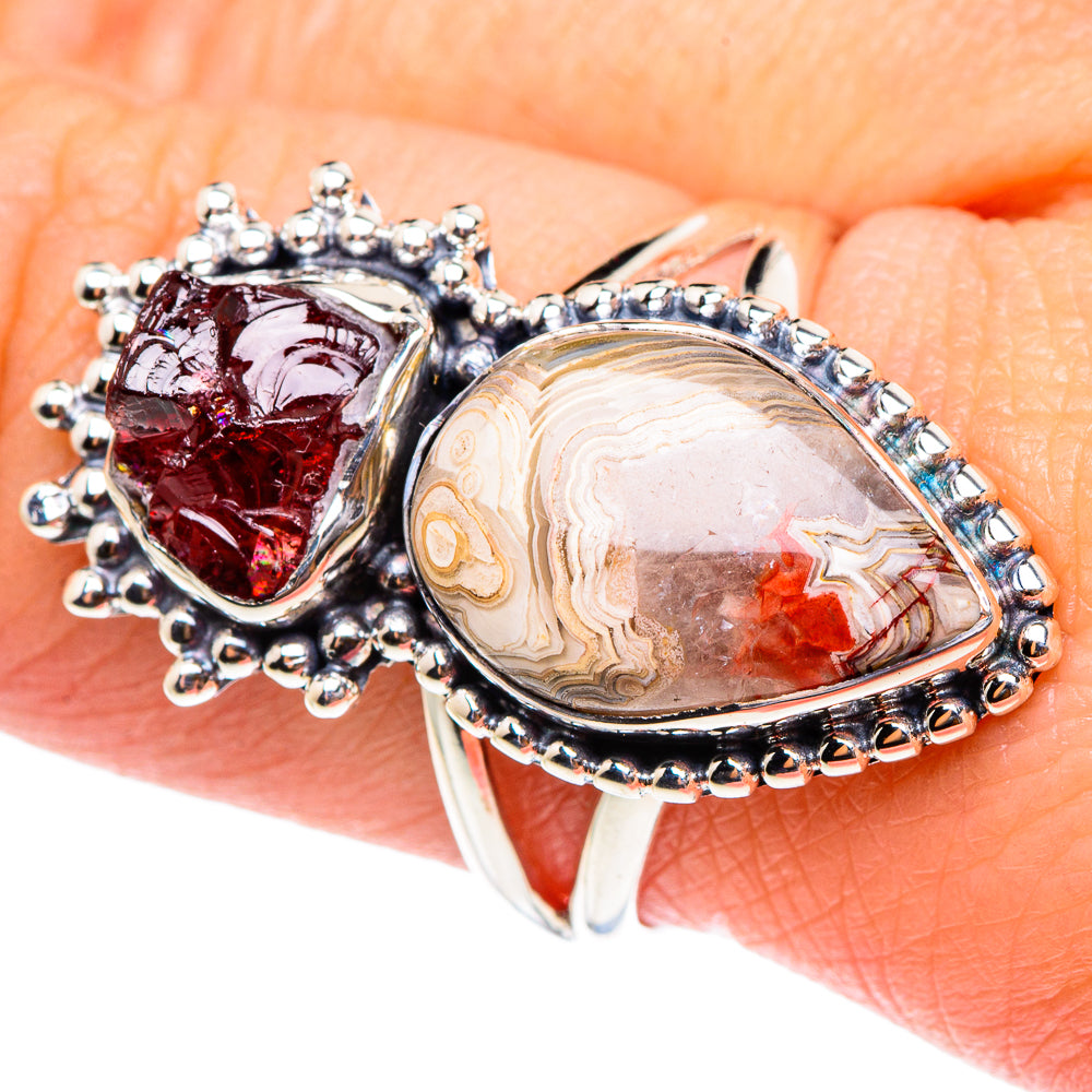 Laguna Lace Agate Rings handcrafted by Anasilvercos - RING94286