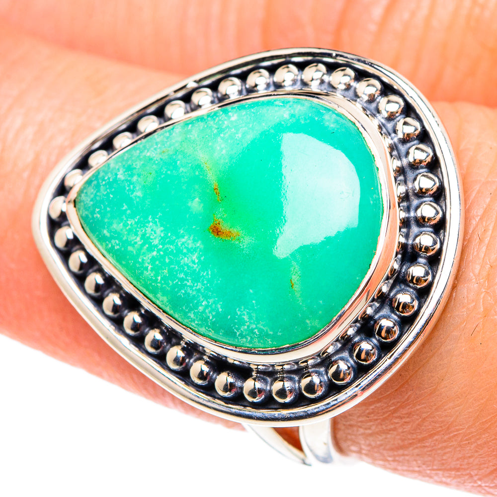 Chrysoprase Rings handcrafted by Anasilvercos - RING94310