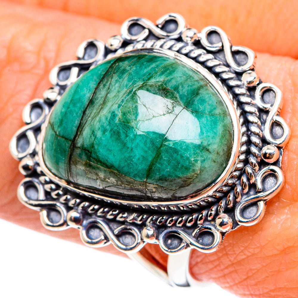 African Green Opal Rings handcrafted by Anasilvercos - RING94312