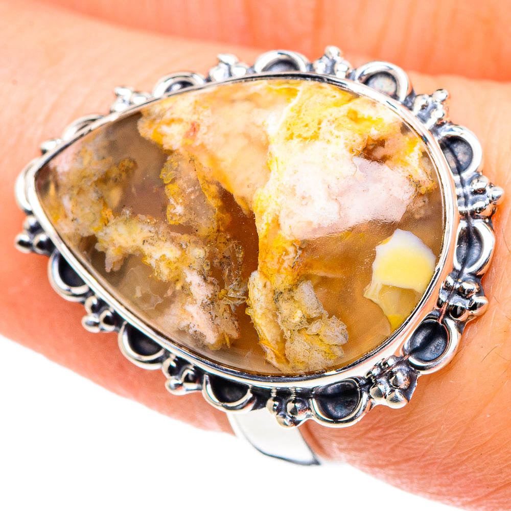 Plume Agate Rings handcrafted by Anasilvercos - RING94399