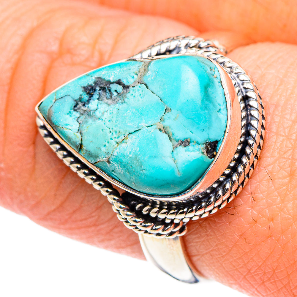 Tibetan Turquoise Rings handcrafted by Anasilvercos - RING94416