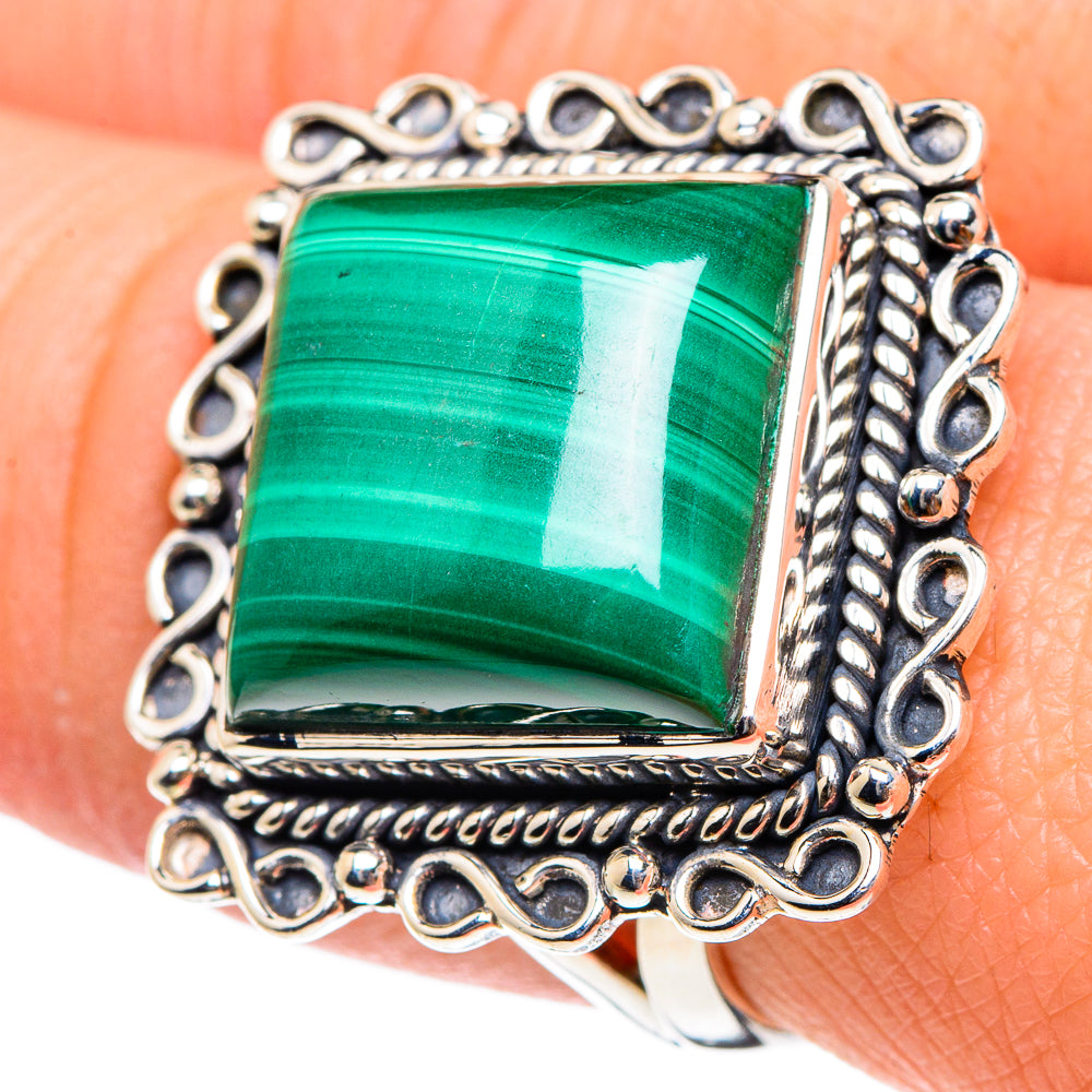 Malachite Rings handcrafted by Anasilvercos - RING94424
