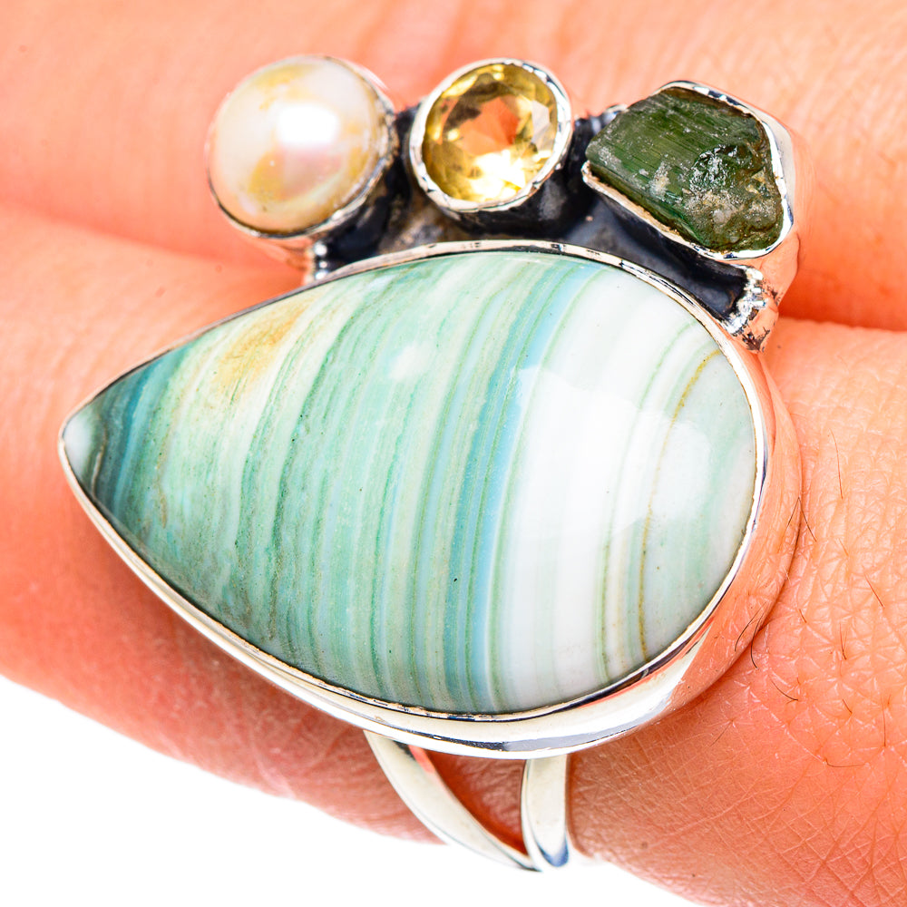 Ocean Jasper Rings handcrafted by Anasilvercos - RING94425