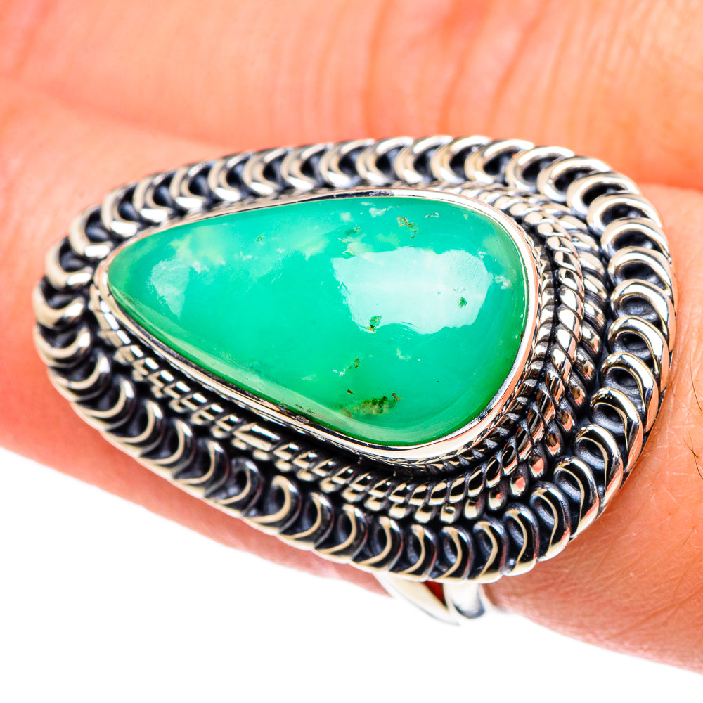 Chrysoprase Rings handcrafted by Anasilvercos - RING94431