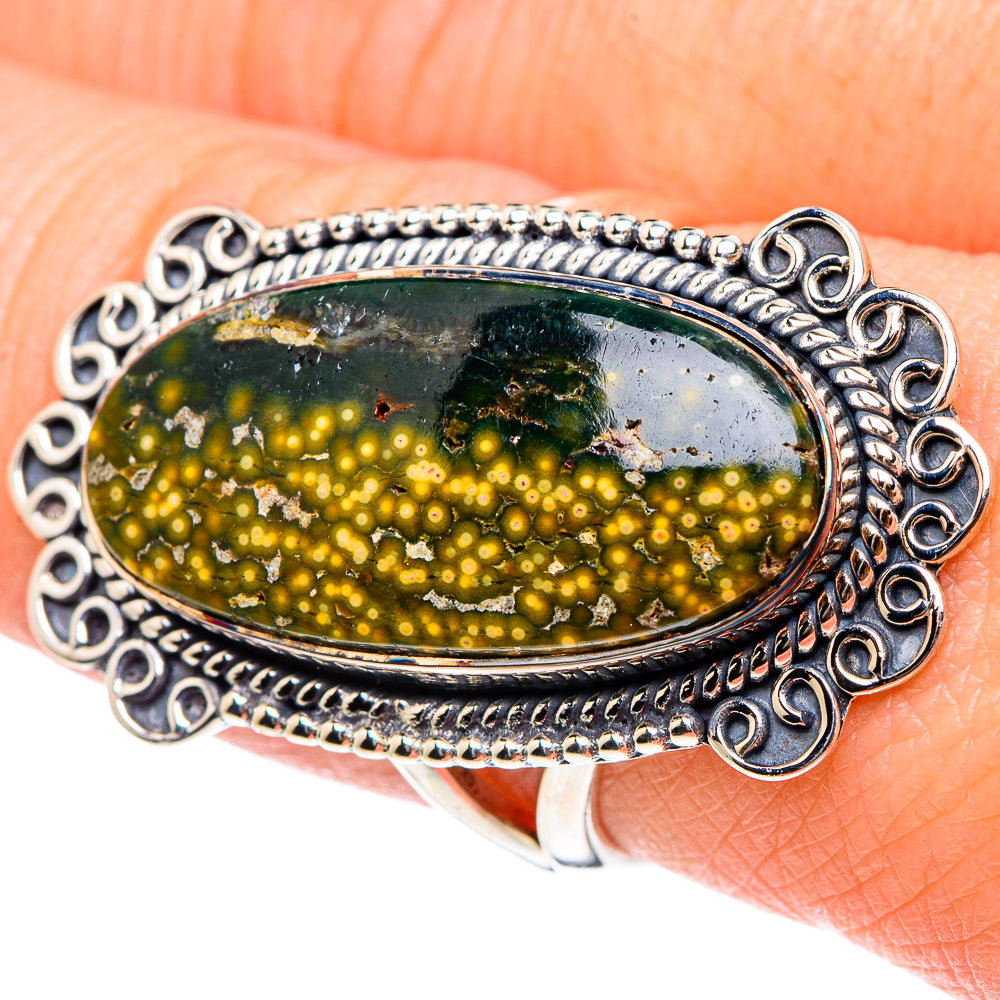 Ocean Jasper Rings handcrafted by Anasilvercos - RING94432