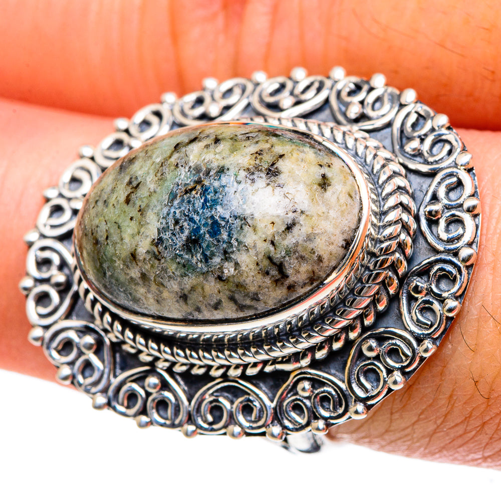K2 Blue Azurite Rings handcrafted by Anasilvercos - RING94461