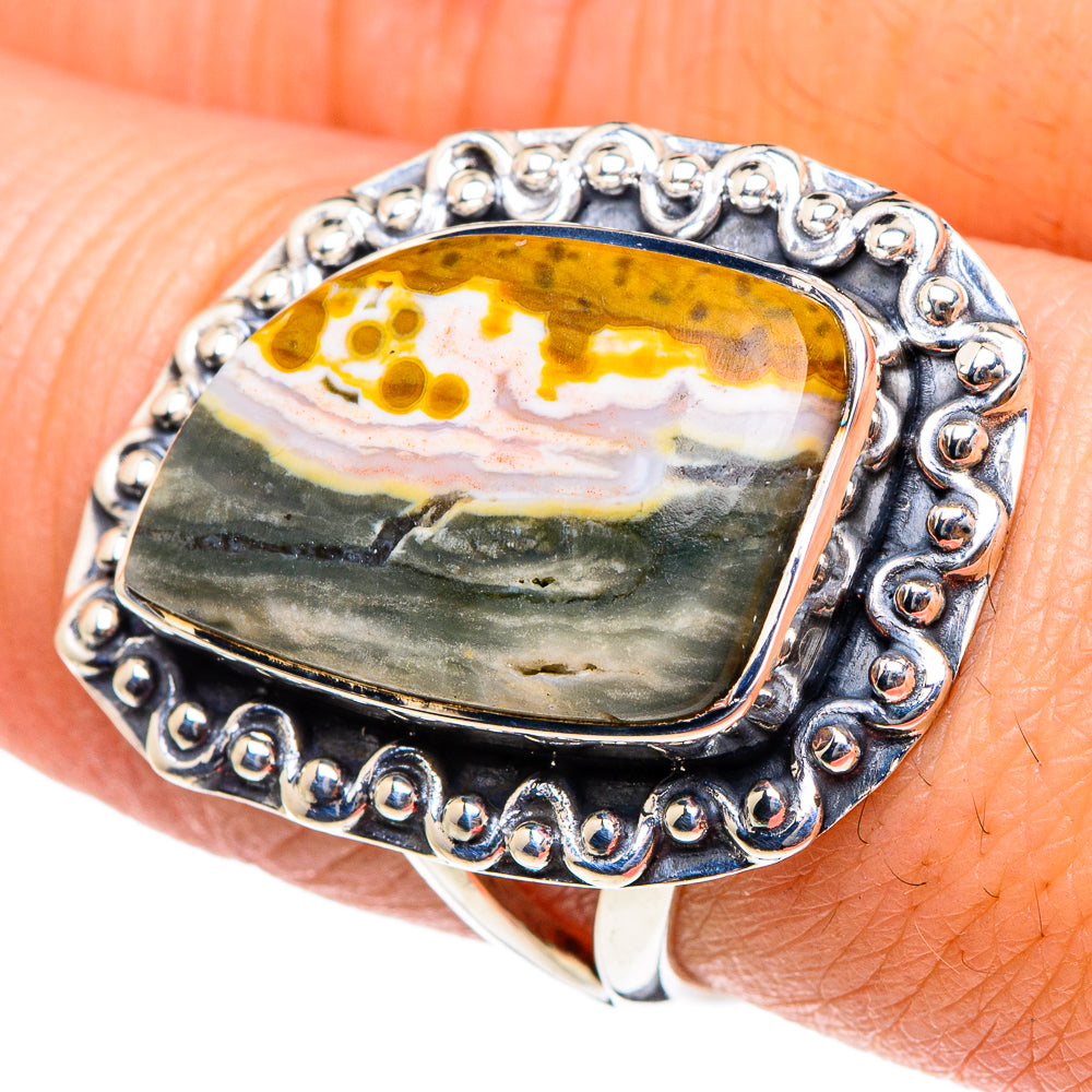 Ocean Jasper Rings handcrafted by Anasilvercos - RING94467