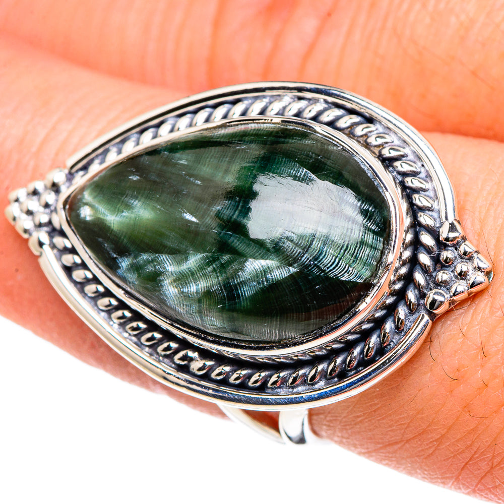 Seraphinite Rings handcrafted by Anasilvercos - RING94468