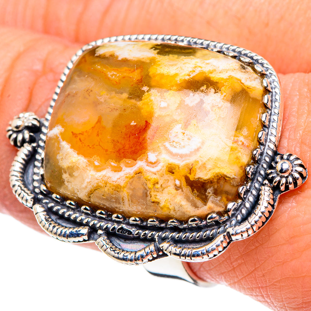 Plume Agate Rings handcrafted by Anasilvercos - RING94482