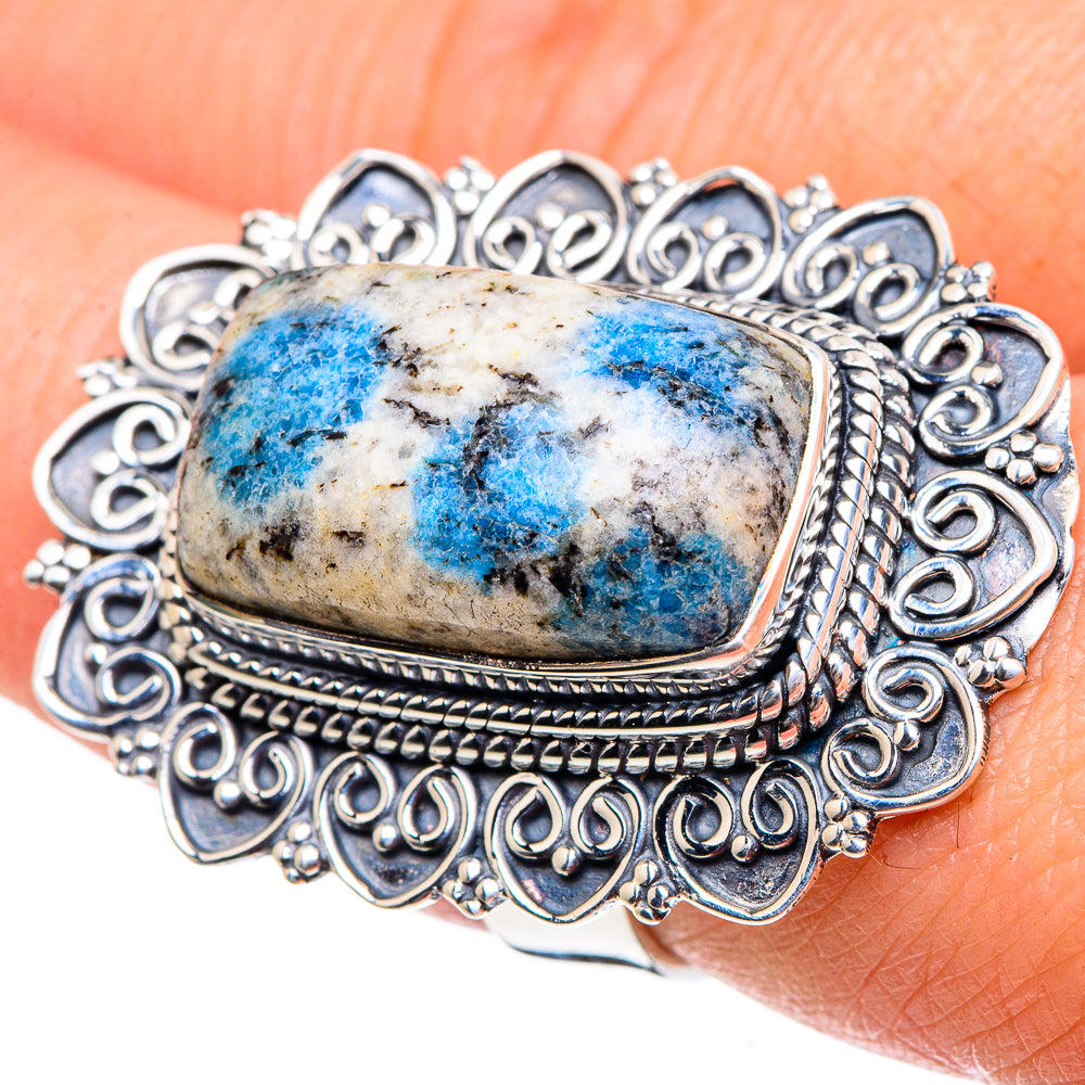 K2 Blue Azurite Rings handcrafted by Anasilvercos - RING94500
