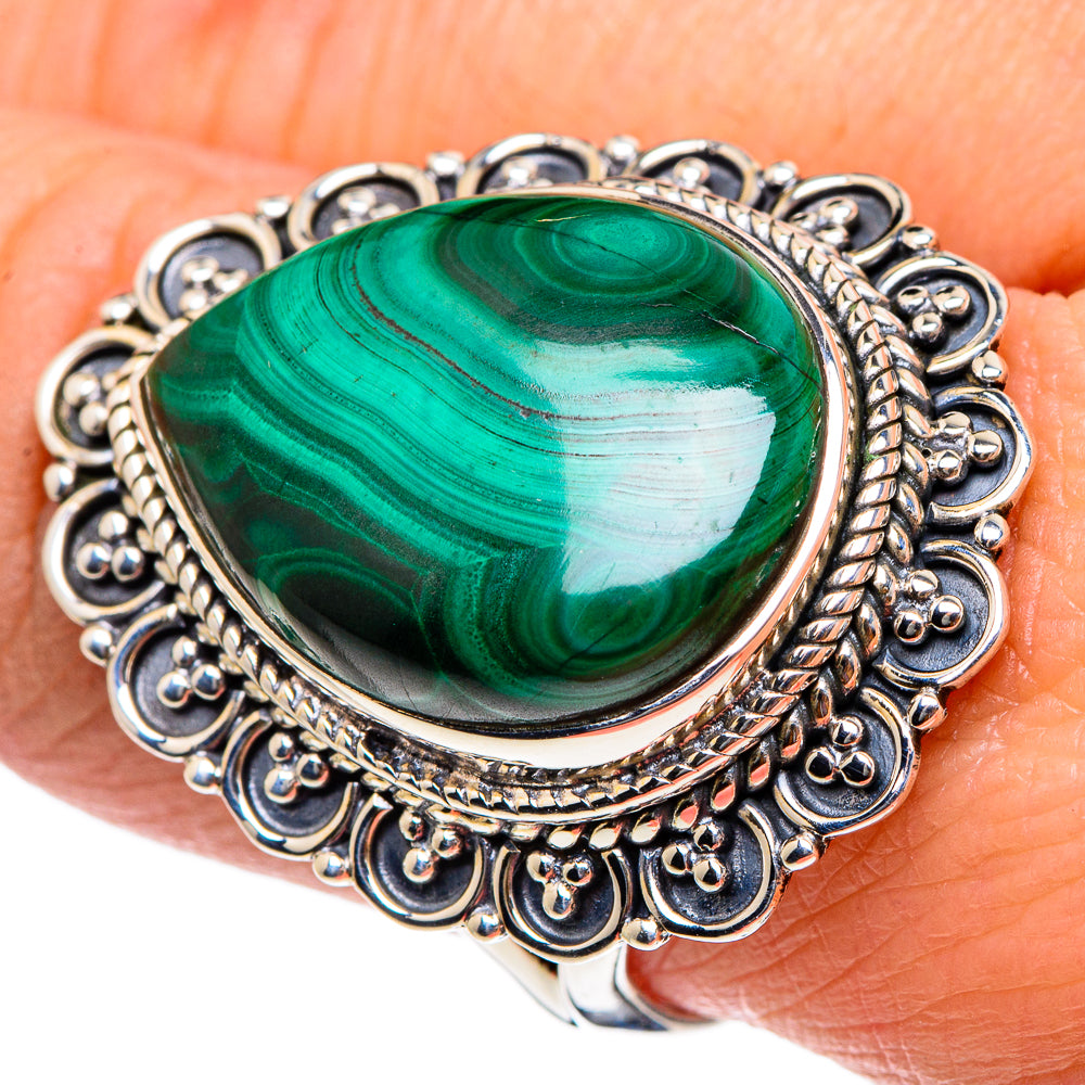 Malachite Rings handcrafted by Anasilvercos - RING94503